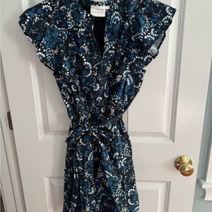 Blue Floral Midi Dress